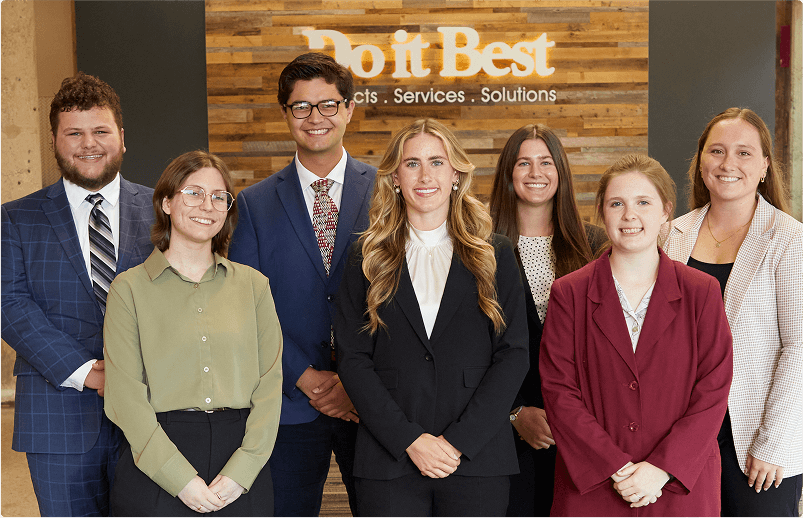 A group of Do It Best interns preparing for capstone presentations